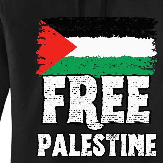 Support Palestine Show Solidarity with a Free Flag Women's Pullover Hoodie