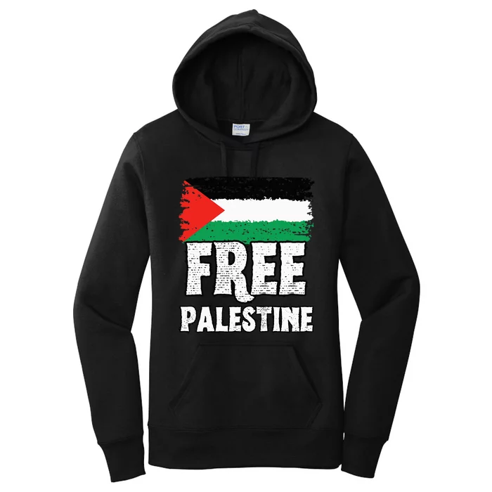 Support Palestine Show Solidarity with a Free Flag Women's Pullover Hoodie