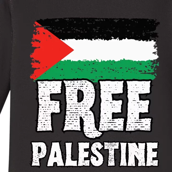 Support Palestine Show Solidarity with a Free Flag Baby Long Sleeve Bodysuit