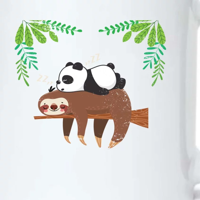 Sleeping Panda Sloth Gift Black Color Changing Mug