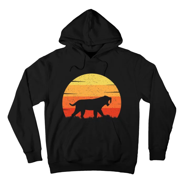 Smilodon Prehistoric Sabertooth Tiger Mountain Sabertooth Hoodie