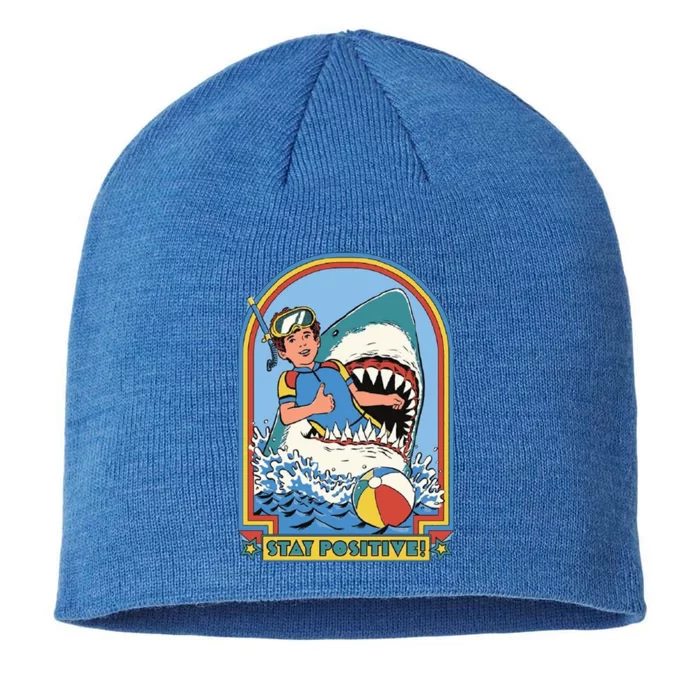 Stay Positive Shark Attack Comic 8 1/2in Sustainable Knit Beanie