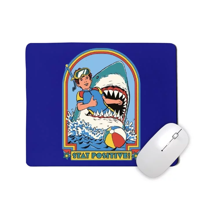 Stay Positive Shark Attack Comic Mousepad