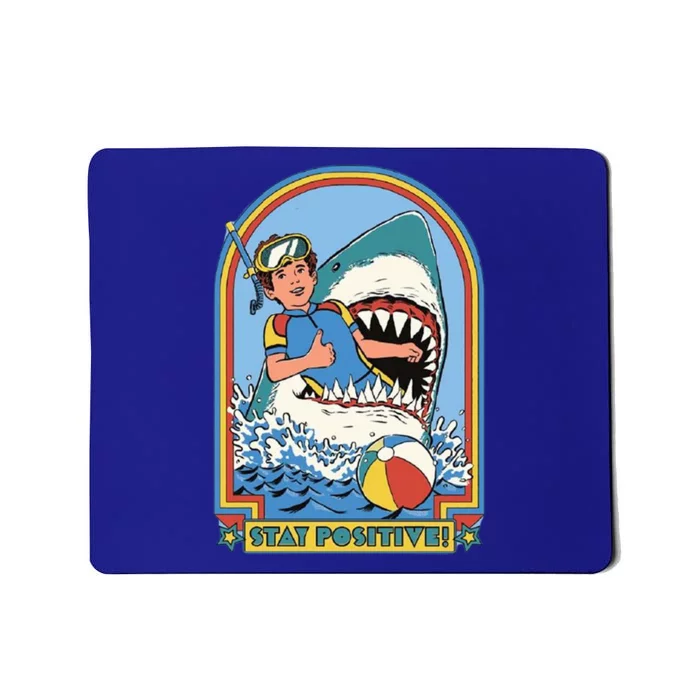 Stay Positive Shark Attack Comic Mousepad