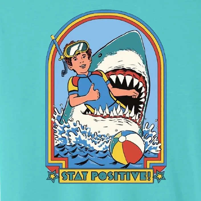 Stay Positive Shark Attack Comic ChromaSoft Performance T-Shirt