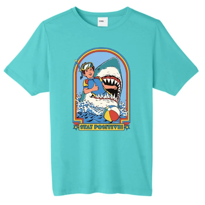 Stay Positive Shark Attack Comic ChromaSoft Performance T-Shirt