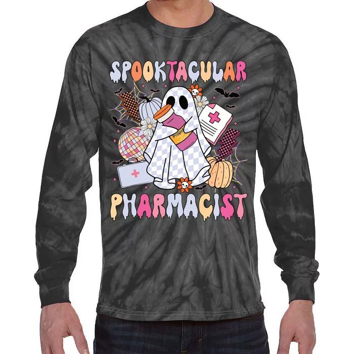 Spooktacular Pharmacist Spooky Halloween Pharmacy Week Tie-Dye Long Sleeve Shirt