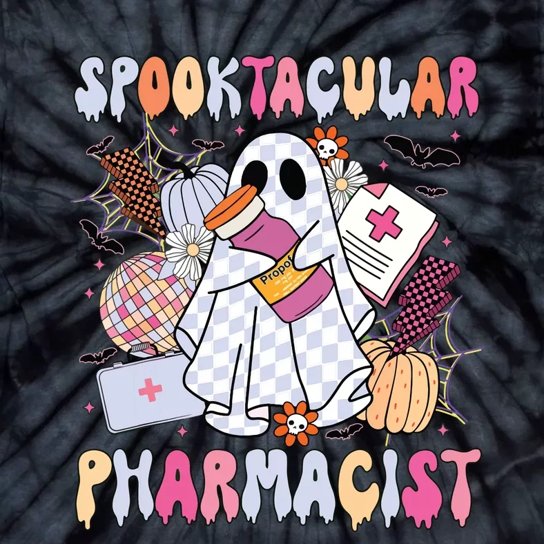 Spooktacular Pharmacist Spooky Halloween Pharmacy Week Tie-Dye T-Shirt