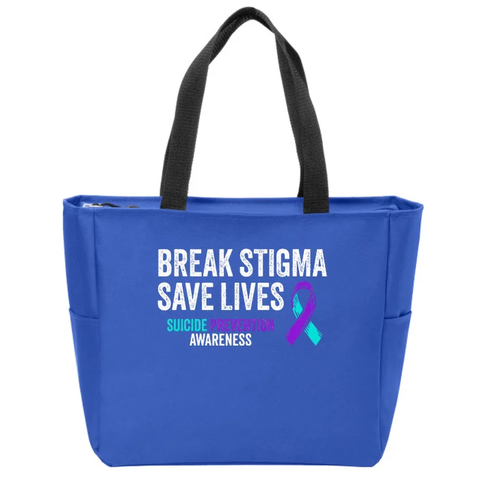 Suicide Prevention Support Break Stigma Suicide Awareness Zip Tote Bag