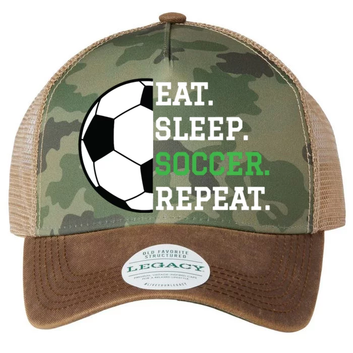 Soccer Player Soccer Lover Eat Sleep Soccer Repeat Legacy Tie Dye Trucker Hat