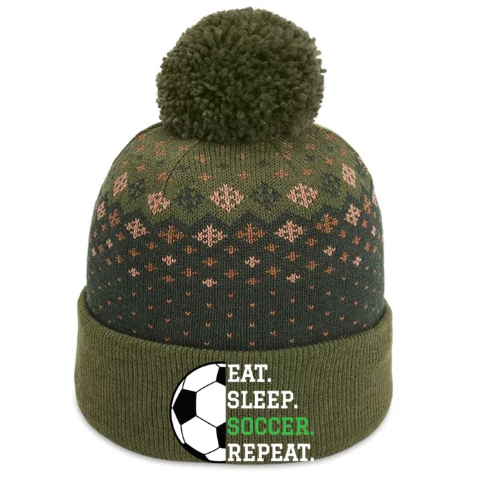 Soccer Player Soccer Lover Eat Sleep Soccer Repeat The Baniff Cuffed Pom Beanie