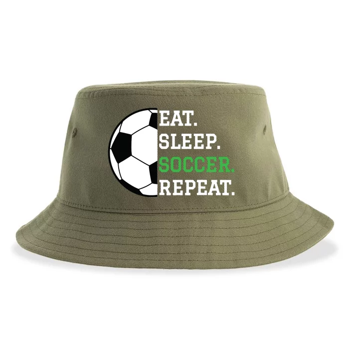 Soccer Player Soccer Lover Eat Sleep Soccer Repeat Sustainable Bucket Hat