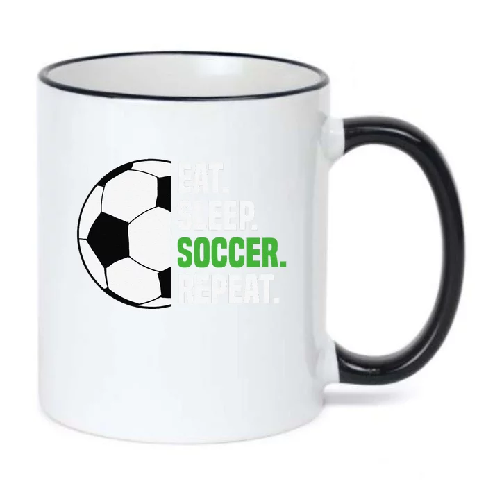 Soccer Player Soccer Lover Eat Sleep Soccer Repeat Black Color Changing Mug