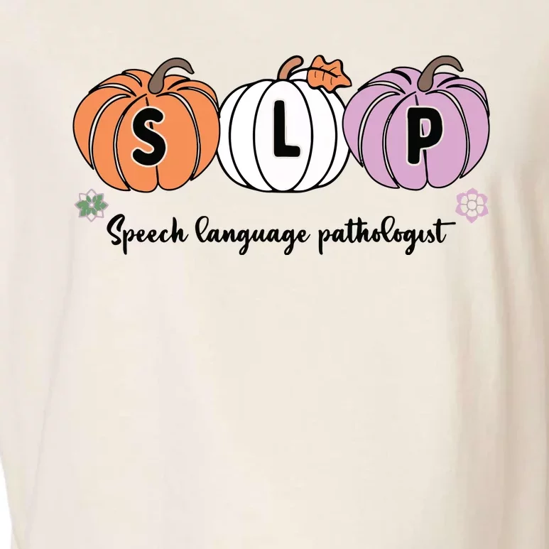 Slp Pumpkin Speech Language Pathologist Grade Fall Autumn Garment-Dyed Women's Muscle Tee