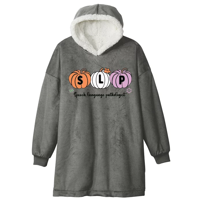 Slp Pumpkin Speech Language Pathologist Grade Fall Autumn Hooded Wearable Blanket