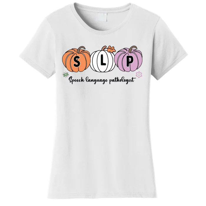 Slp Pumpkin Speech Language Pathologist Grade Fall Autumn Women's T-Shirt