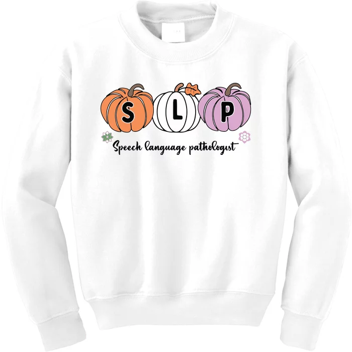 Slp Pumpkin Speech Language Pathologist Grade Fall Autumn Kids Sweatshirt