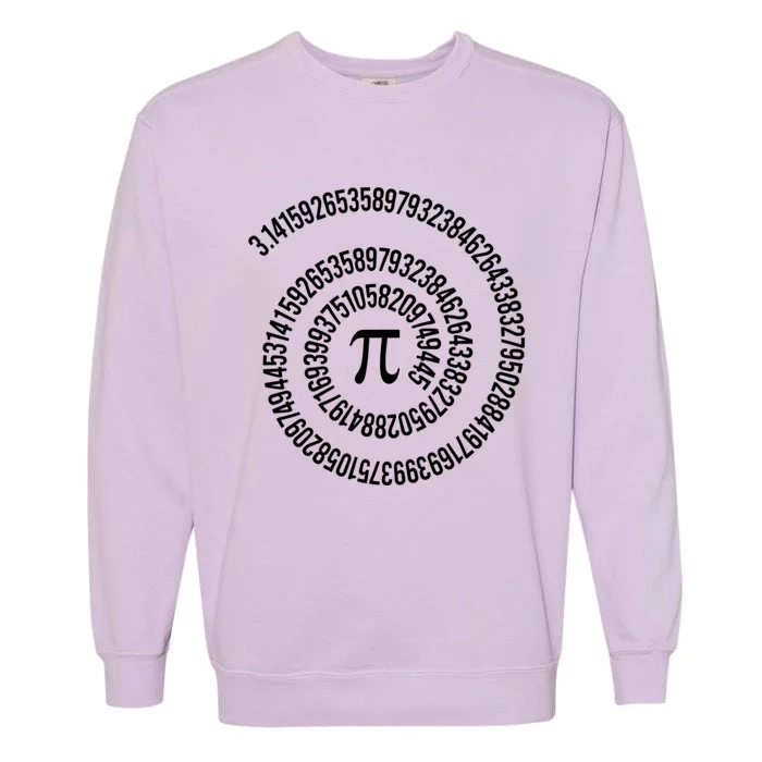 Spiral Pi Symbol Mathematical Constant 3 14 Number Math Nerd Gift Garment-Dyed Sweatshirt