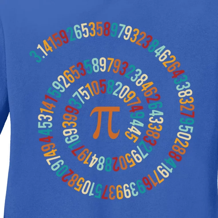 Spiral Pi Symbol Mathematical Constant 3 14 Number Math Nerd Gift Ladies Long Sleeve Shirt