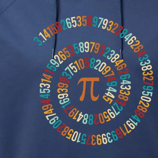 Spiral Pi Symbol Mathematical Constant 3 14 Number Math Nerd Gift Performance Fleece Hoodie