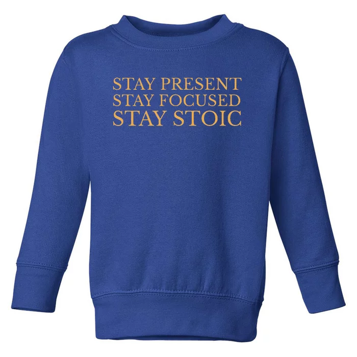 Stay Present Stay Focused Stay Stoic Toddler Sweatshirt