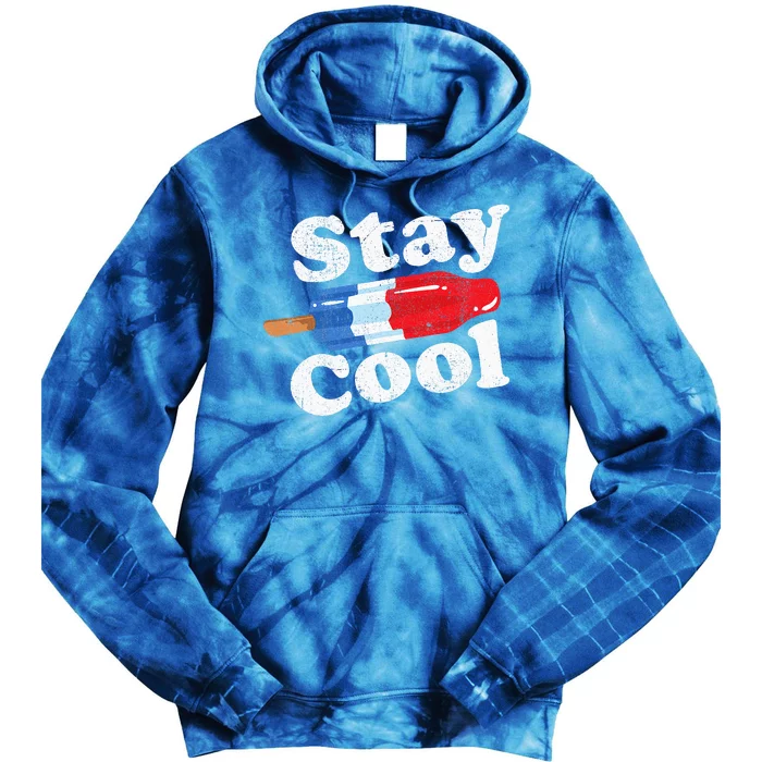 Summer Popsicle Stay Cool Funny Bomb Retro 80s Pop Gift Tie Dye Hoodie