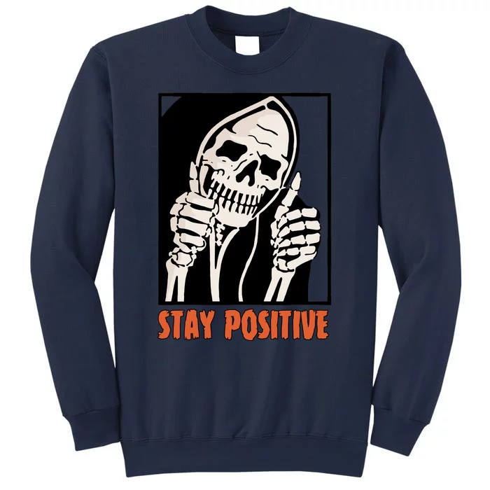 Stay Positive Skeleton Halloween Day Retro Halloween Sweatshirt