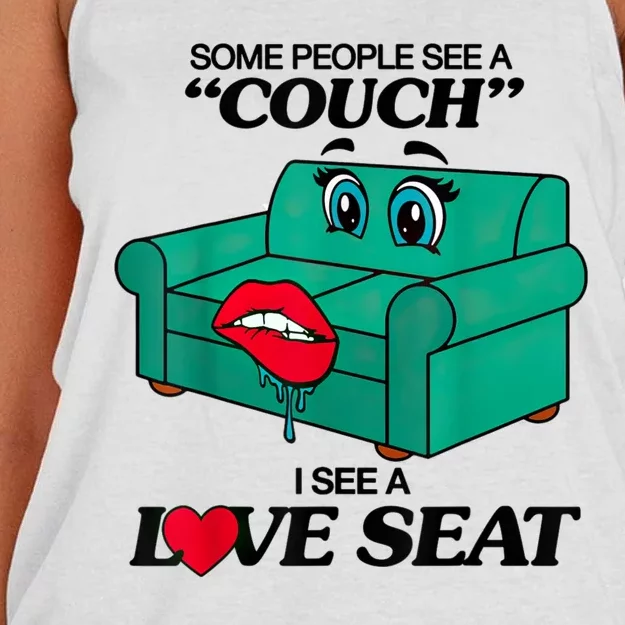 Some People See A Couch I See A Love Seat Women's Knotted Racerback Tank