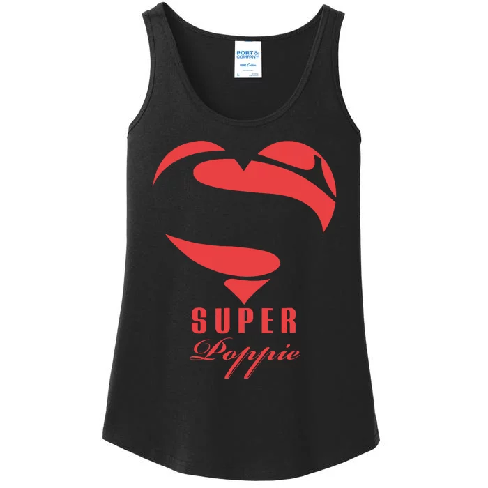 Super Poppie Superhero Gift Mother Father Day Ladies Essential Tank