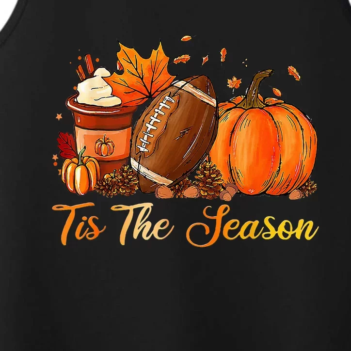 Seasonal Pumpkin Spice Football Long Sleeve for Fall Thanksgiving Performance Tank