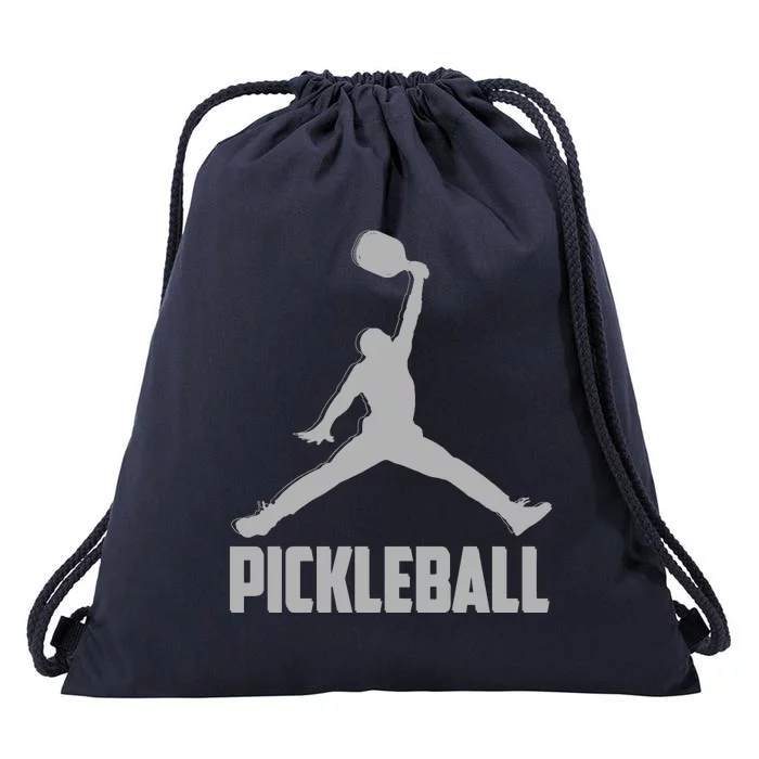 Silver Pickleball Sports Logo Drawstring Bag