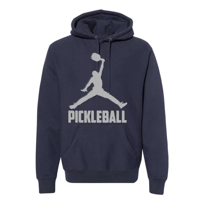 Silver Pickleball Sports Logo Premium Hoodie