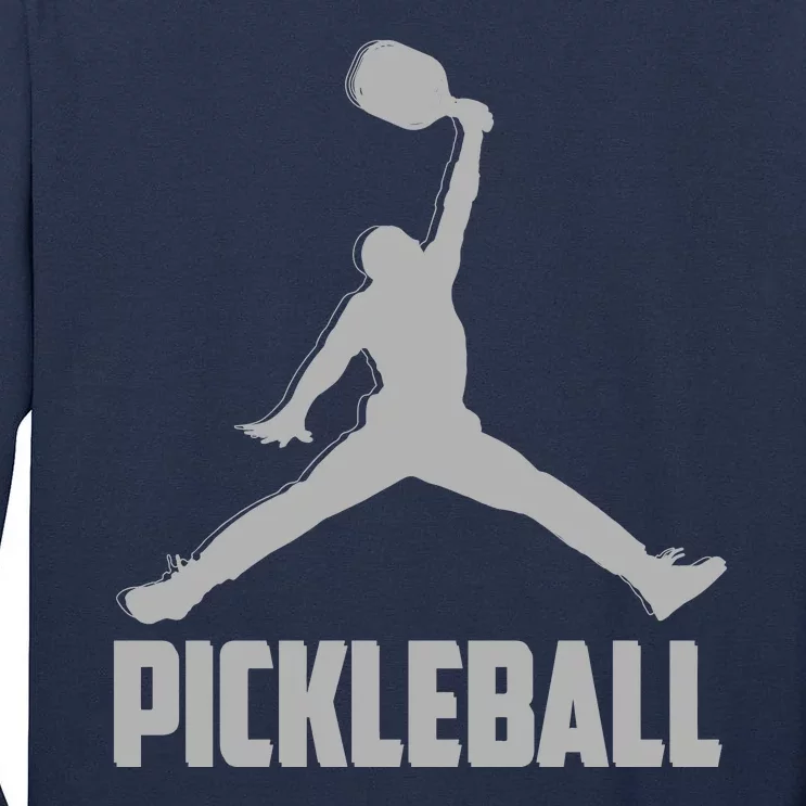 Silver Pickleball Sports Logo Tall Long Sleeve T-Shirt