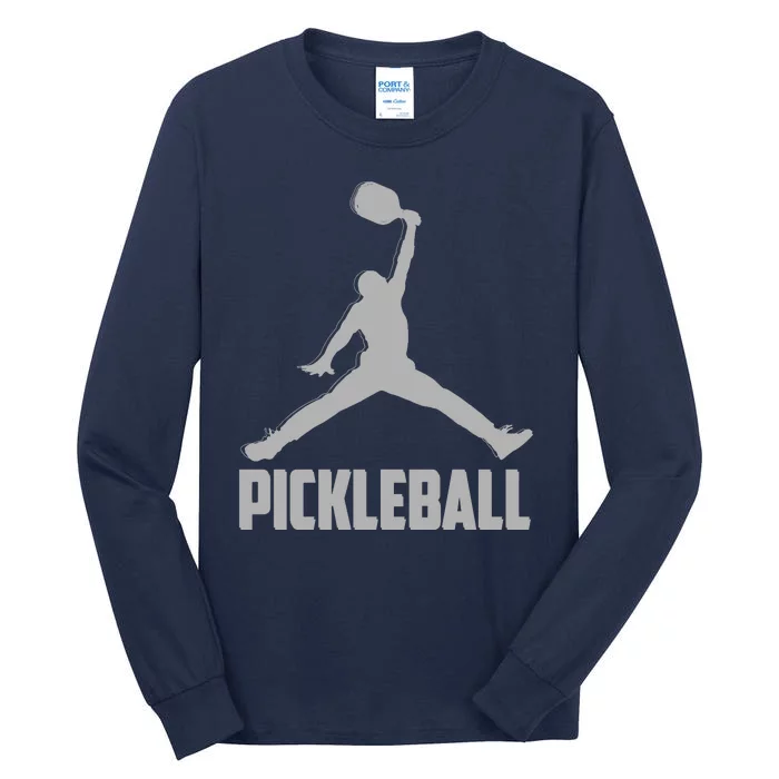 Silver Pickleball Sports Logo Tall Long Sleeve T-Shirt