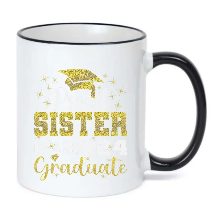 Super Proud Sister Of 2024 Graduate Awesome Family College Black Color Changing Mug