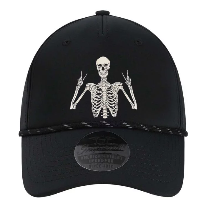 Skeleton Peace Sign Hand Spooky Skull Fun Halloween Costume Gift Performance The Dyno Cap