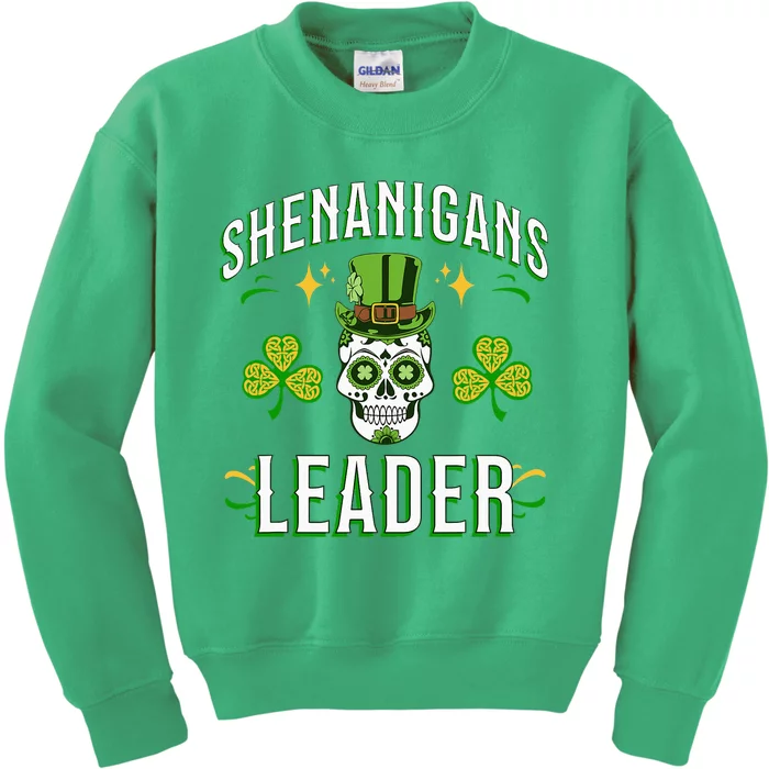 ST PAT'S SHENANIGANS GREEN LEADER Design Kids Sweatshirt