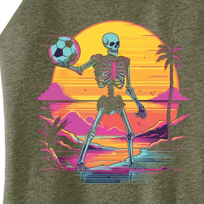 Skeleton Playing Soccer Halloween Costume Women’s Perfect Tri Rocker Tank