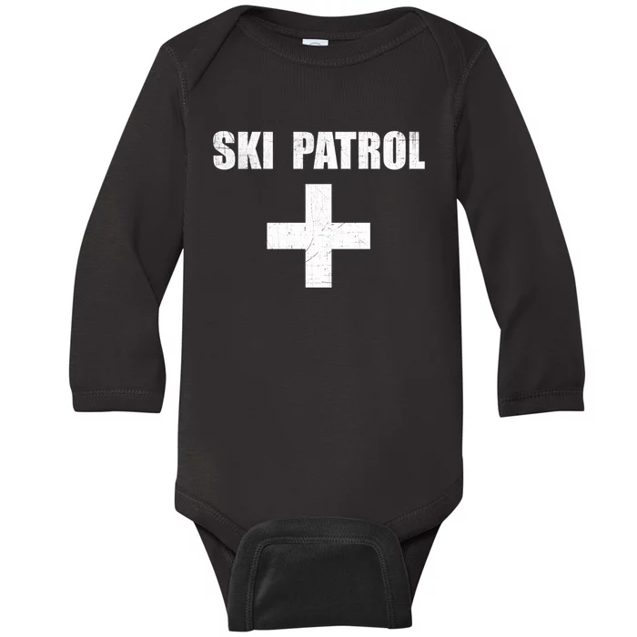 Ski Patrol Skiing First Aid Winter Gift Baby Long Sleeve Bodysuit