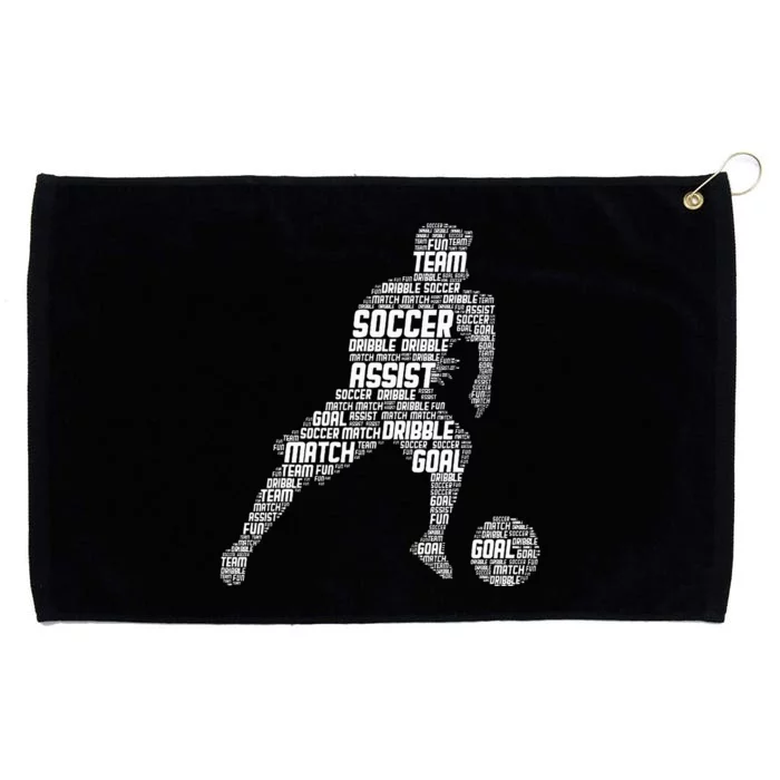 Soccer Player Grommeted Golf Towel