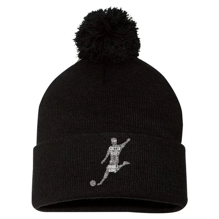 Soccer Player Pom Pom 12in Knit Beanie