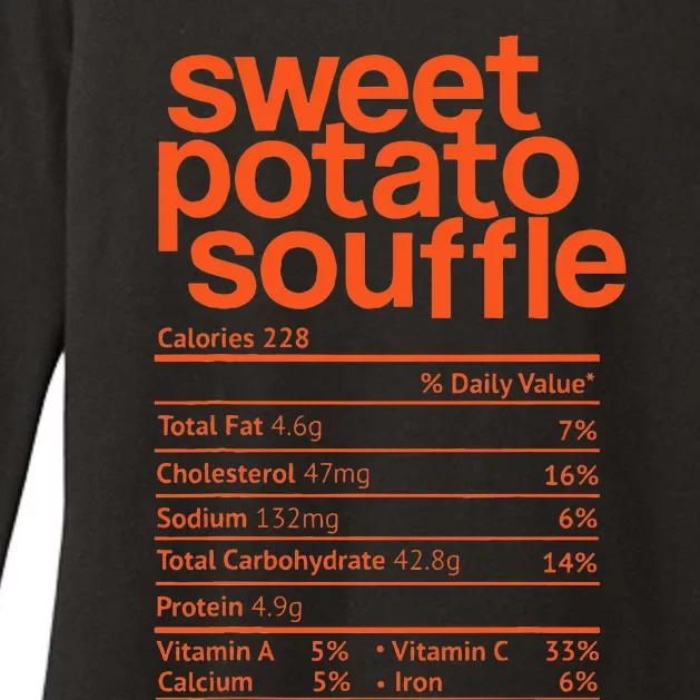 Sweet Potato Souffle Nutrition Facts Thanksgiving Christmas Womens CVC Long Sleeve Shirt