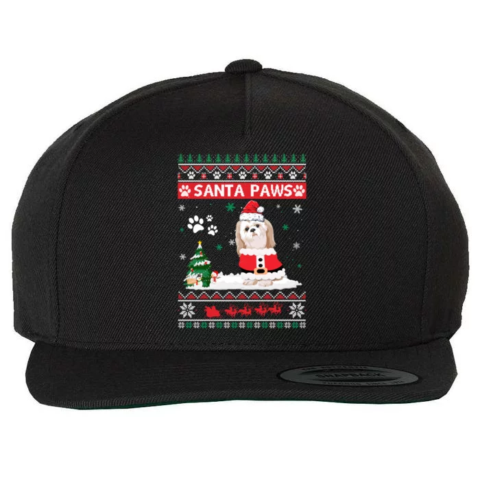 Santa Paws Shih Tzu Merry Christmas Dog Funny Xmas Meaningful Gift Wool Snapback Cap