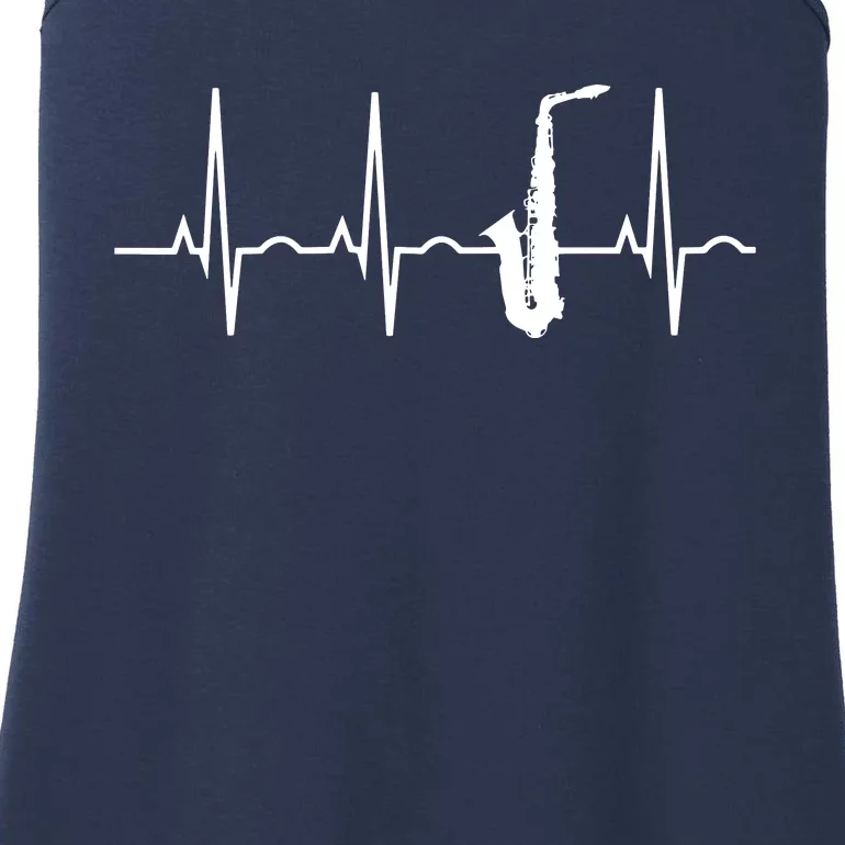 Saxophone Player Shirts Saxophone Heartbeat Ladies Essential Tank