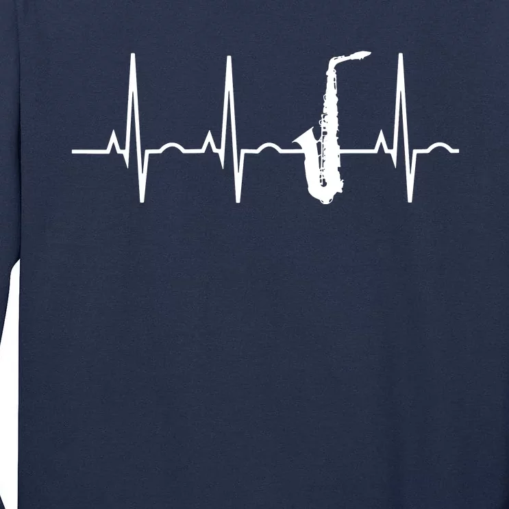 Saxophone Player Shirts Saxophone Heartbeat Tall Long Sleeve T-Shirt