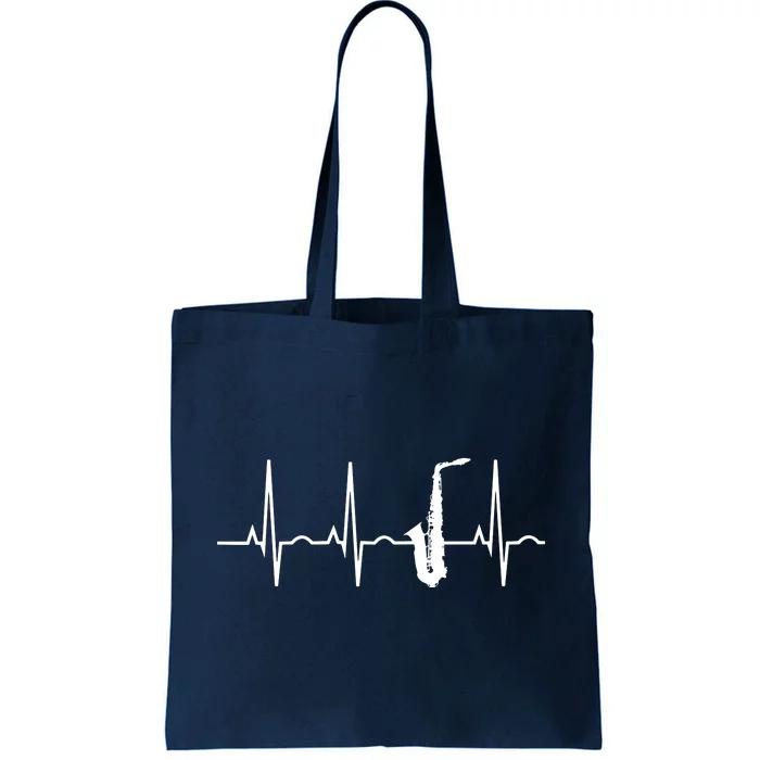 Saxophone Player Shirts Saxophone Heartbeat Tote Bag