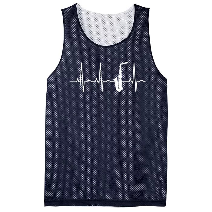 Saxophone Player Shirts Saxophone Heartbeat Mesh Reversible Basketball Jersey Tank