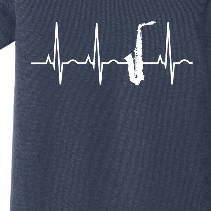 Saxophone Player Shirts Saxophone Heartbeat Baby Bodysuit