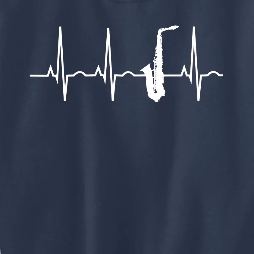 Saxophone Player Shirts Saxophone Heartbeat Kids Sweatshirt