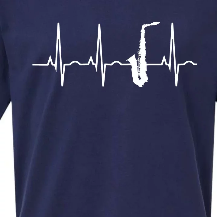 Saxophone Player Shirts Saxophone Heartbeat Sueded Cloud Jersey T-Shirt